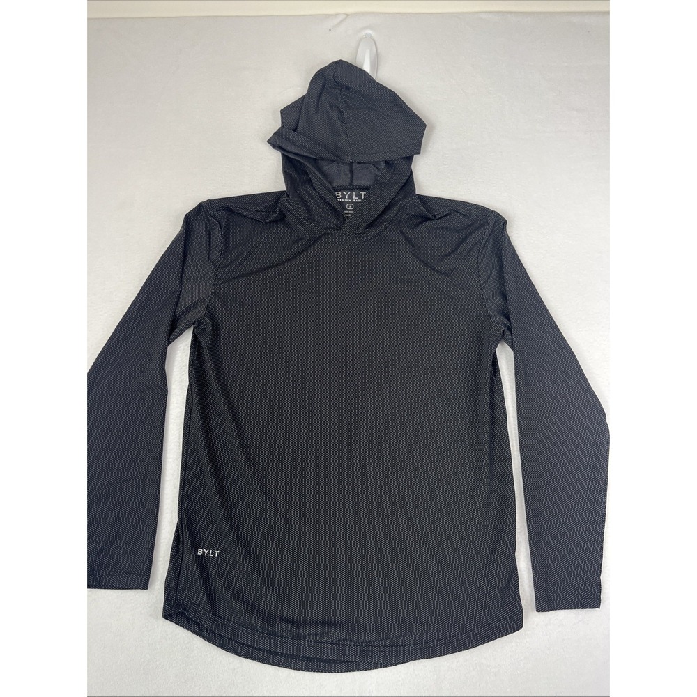 Bylt Hoodie Premium Basics Signature Drop Cut Mens Small Black Active Travel